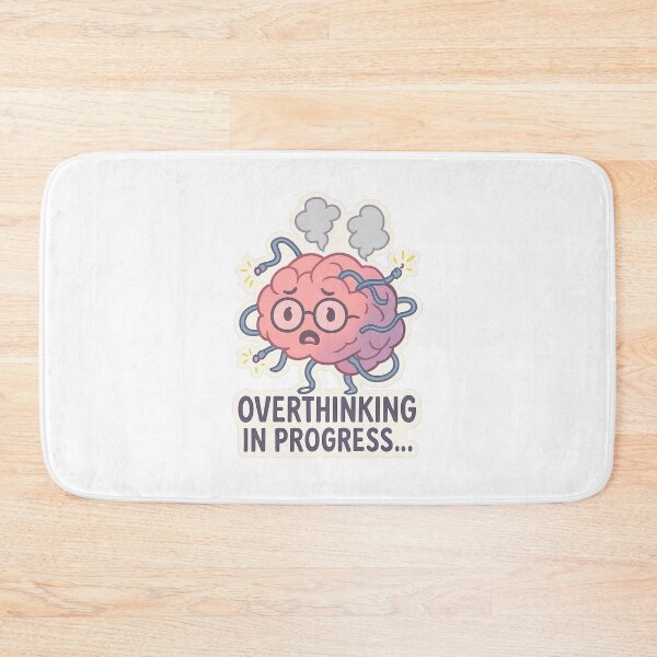 Item preview, Overthinking in Progress – Cute Brain  designed and sold by MUGHAN.