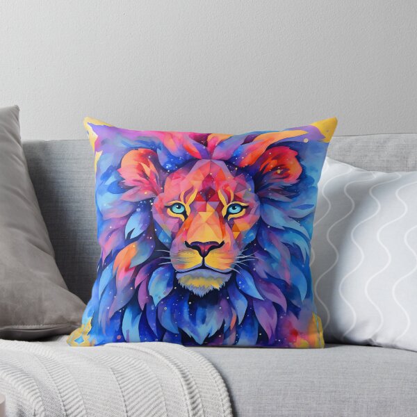 Item preview, Fantasy Lion Face In Blue, Red And Yellow designed and sold by DEC02.
