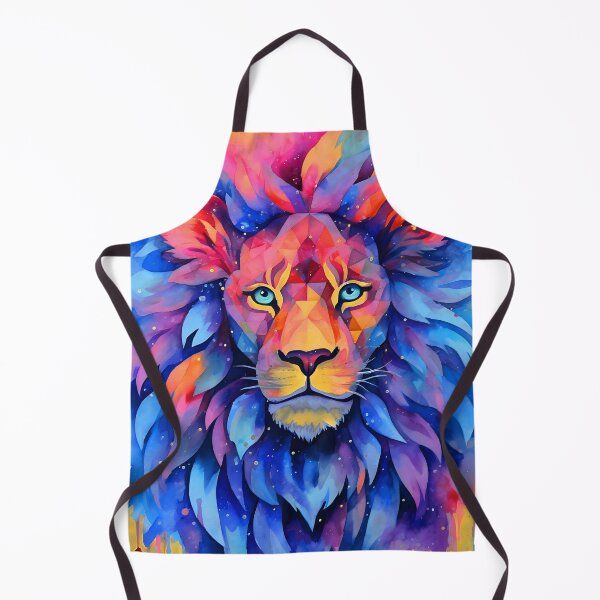 Item preview, Fantasy Lion Face In Blue, Red And Yellow designed and sold by DEC02.