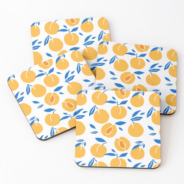 Item preview, Bold Retro Peach Apricot Fruit Pattern — Modern Cutout Style designed and sold by TangoCharlieNZ.