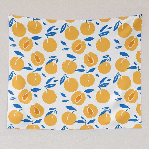 Item preview, Bold Retro Peach Apricot Fruit Pattern — Modern Cutout Style designed and sold by TangoCharlieNZ.