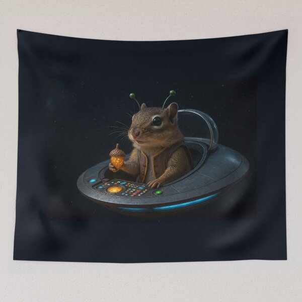 Item preview, Alien Chipmunk in a Flying Saucer designed and sold by Tridentulus.