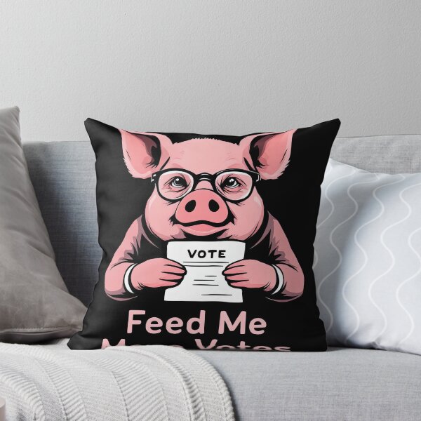 Item preview, A close up of a pig with glasses holding a vote sign designed and sold by cafegrafis.
