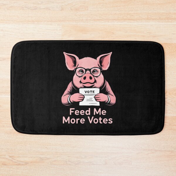 Item preview, A close up of a pig with glasses holding a vote sign designed and sold by cafegrafis.