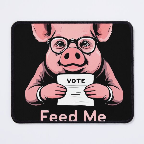 Item preview, A close up of a pig with glasses holding a vote sign designed and sold by cafegrafis.