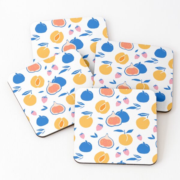 Item preview, Bold Retro Peach Apricot Fig Strawberry Summer Fruit Pattern — Modern Cutout Style designed and sold by TangoCharlieNZ.