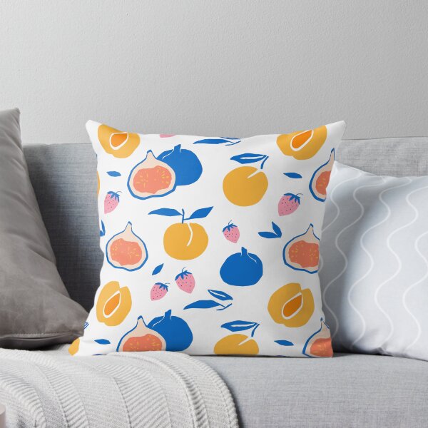 Item preview, Bold Retro Peach Apricot Fig Strawberry Summer Fruit Pattern — Modern Cutout Style designed and sold by TangoCharlieNZ.