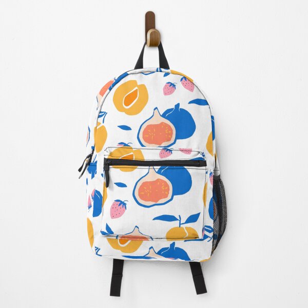 Item preview, Bold Retro Peach Apricot Fig Strawberry Summer Fruit Pattern — Modern Cutout Style designed and sold by TangoCharlieNZ.