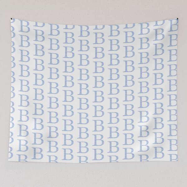 Item preview, Letter B Monogram – Blue Watercolor Stripes Initial Design designed and sold by svarupa.