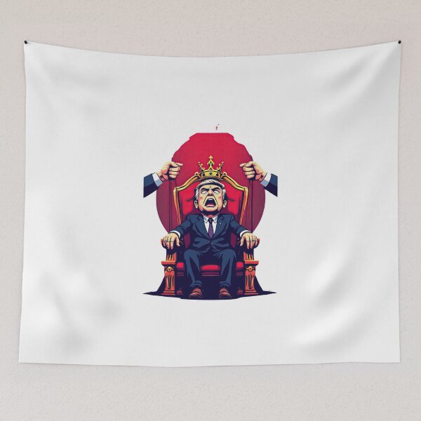 Item preview, A cartoon of a man sitting on a throne with a crown on his head designed and sold by cafegrafis.
