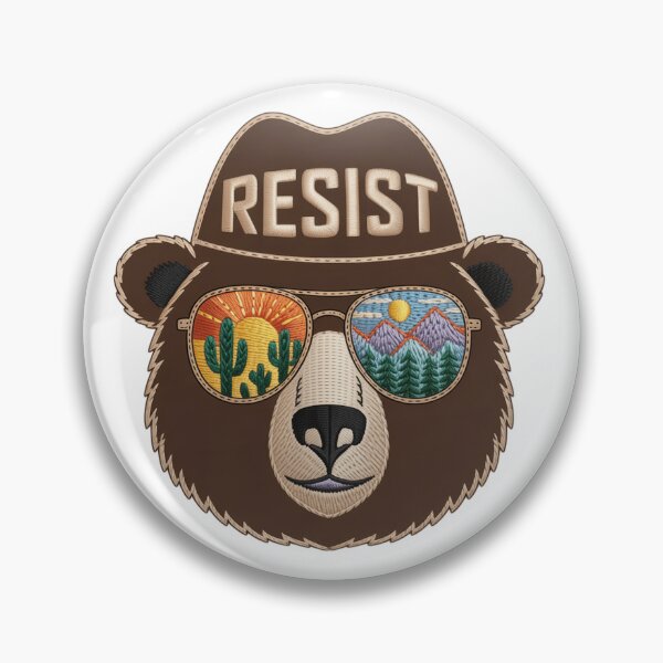Item preview, Embroidery Inspirational saying Bear resist Protect our national parks - us alt service save the forests hands off our climate  designed and sold by SkeletonsDanger.