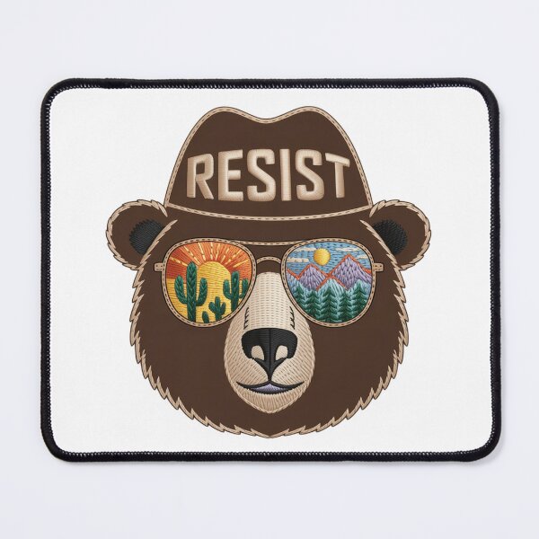 Item preview, Embroidery Inspirational saying Bear resist Protect our national parks - us alt service save the forests hands off our climate designed and sold by SkeletonsDanger.