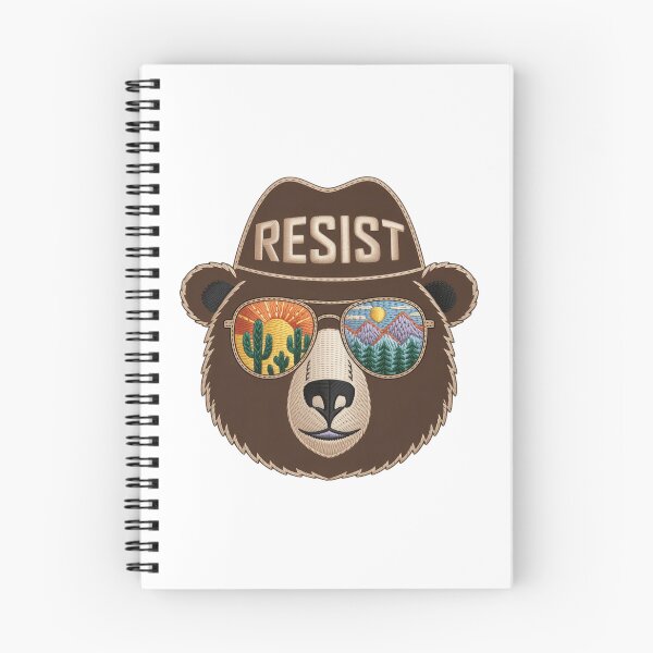 Item preview, Embroidery Inspirational saying Bear resist Protect our national parks - us alt service save the forests hands off our climate  designed and sold by SkeletonsDanger.
