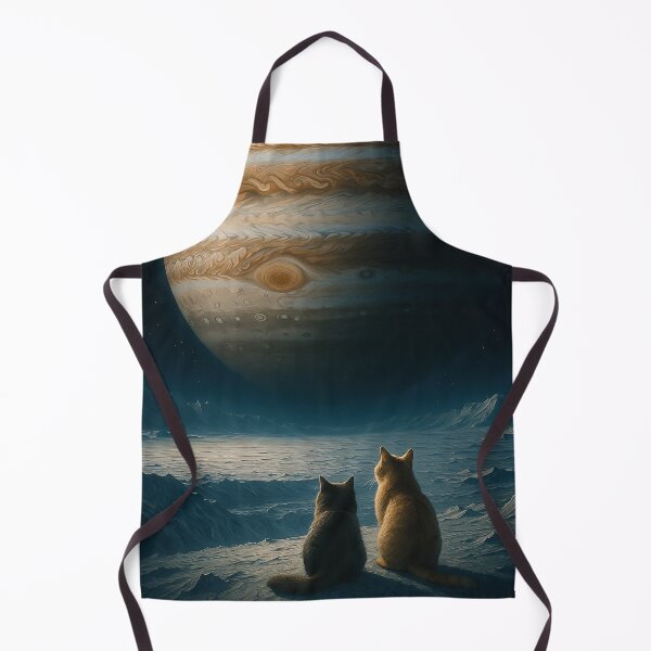 Item preview, Magical Cats in front of Jupiter, Surreal Space Artwork for Dreamers & Astronomy Fans designed and sold by Mauswohn.