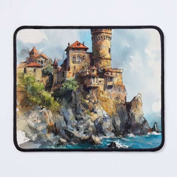 Item preview, Sentinel of the Sea – Castlecore Watercolor Dream designed and sold by ArgentoArt.