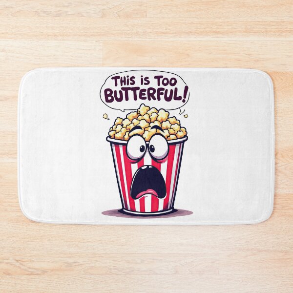 Item preview, Cartoon popcorn bucket with a shocked face and a speech bubble designed and sold by cafegrafis.