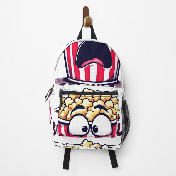 Item preview, Cartoon popcorn bucket with a shocked face and a speech bubble designed and sold by cafegrafis.