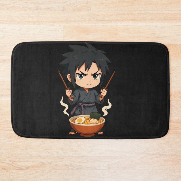 Item preview, Riku the Ramen Rebel – Angry Chibi Anime Boy with Ramen Bowl designed and sold by ColorSplash123.