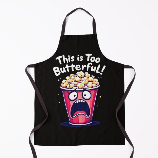 Item preview, Cartoon popcorn bucket with a shocked face and the words this is too butterful designed and sold by cafegrafis.