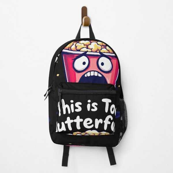 Item preview, Cartoon popcorn bucket with a shocked face and the words this is too butterful designed and sold by cafegrafis.