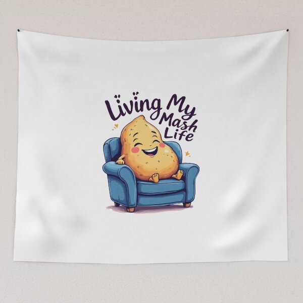 Item preview, A cartoon potato sitting in a chair with the words living my most life designed and sold by cafegrafis.