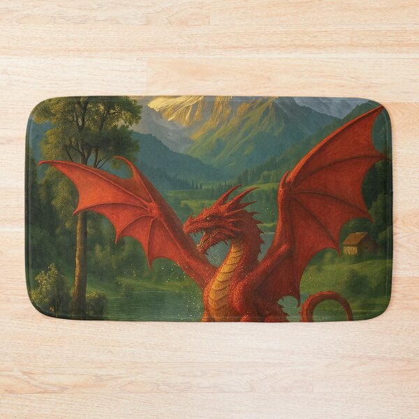 Item preview, Epic Red Dragon in Alpine Landscape, Imaginative Fantasy Design for Posters, Shirts & more designed and sold by Mauswohn.