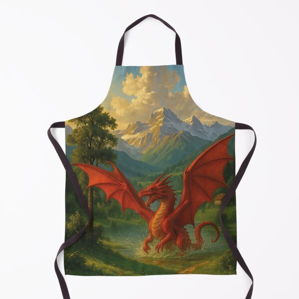 Item preview, Epic Red Dragon in Alpine Landscape, Imaginative Fantasy Design for Posters, Shirts & more designed and sold by Mauswohn.