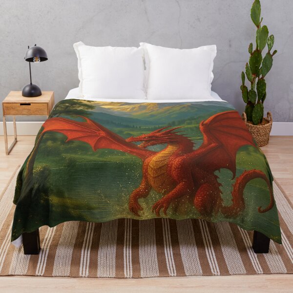 Item preview, Epic Red Dragon in Alpine Landscape, Imaginative Fantasy Design for Posters, Shirts & more designed and sold by Mauswohn.