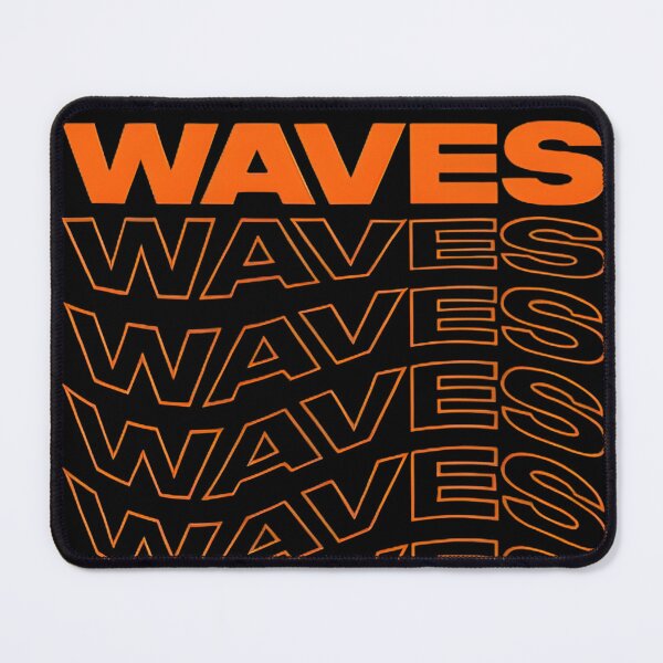 Item preview, Waves Repeating Neon Orange Retro Graphic Surf Vibe T-Shirt designed and sold by FestivityFinds.