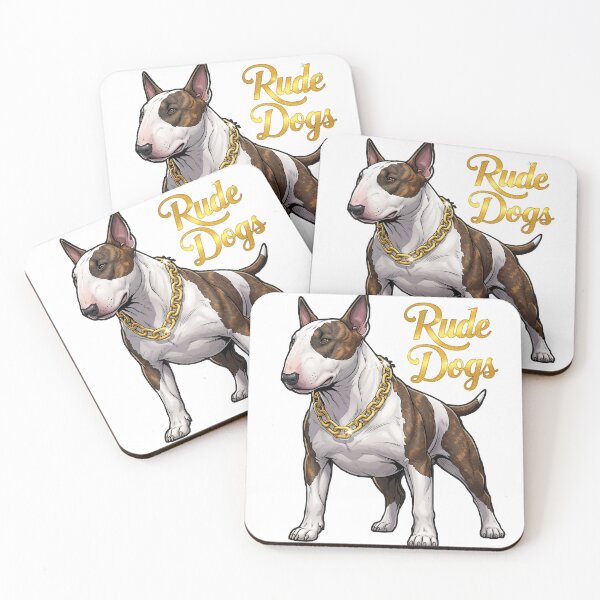 Item preview, 90's Inspired "Rude Dogs" Bull Terrier Brown Brindle/ White designed and sold by Bobbys90sWorld.