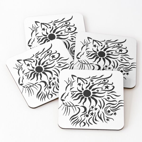 Item preview, Celestial Cat in Back and White designed and sold by Dragonkingdoms.