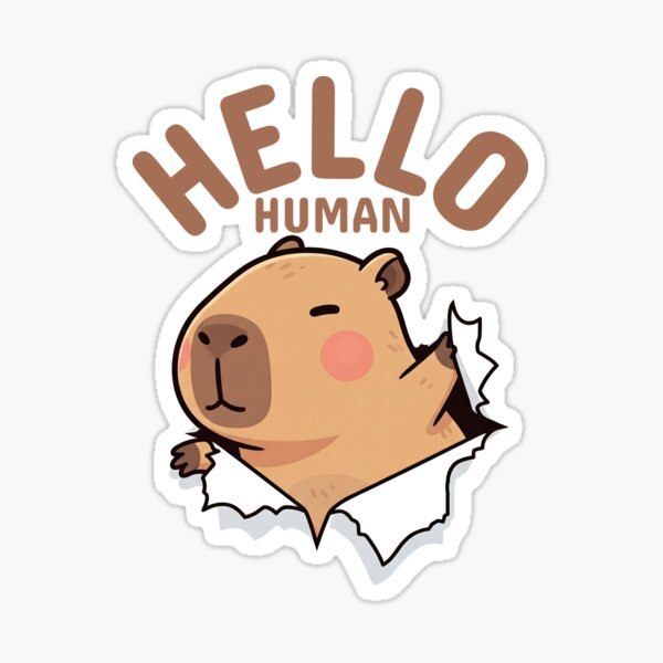 Item preview, Capybara Saying Hello Human designed and sold by The magic  Yellow bus.