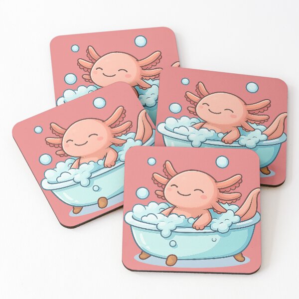 Item preview, Cute Axolotl Bath Time designed and sold by AwesomeBeyondLimits.