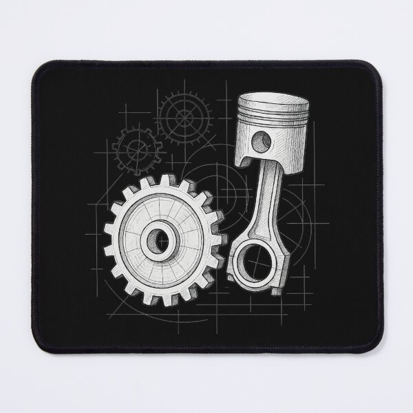 Item preview, Mechanical Engineering Blueprint: Gear and Piston Design designed and sold by optimusprime39.