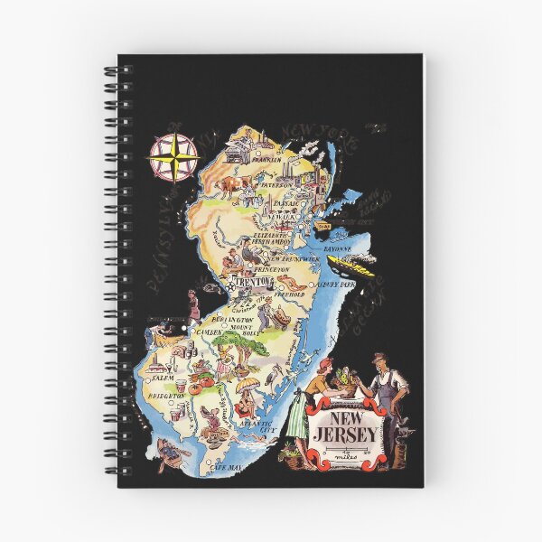 Item preview, Vintage New Jersey Map designed and sold by RyanTee-Awesome.