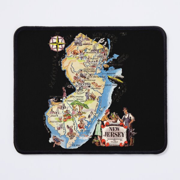 Item preview, Vintage New Jersey Map designed and sold by RyanTee-Awesome.