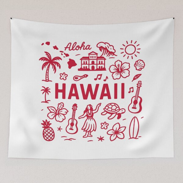 Item preview, Hawaii Icons Tropical Vintage designed and sold by Franzhavenart.