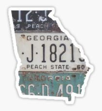 Vintage Georgia License Plates Sticker