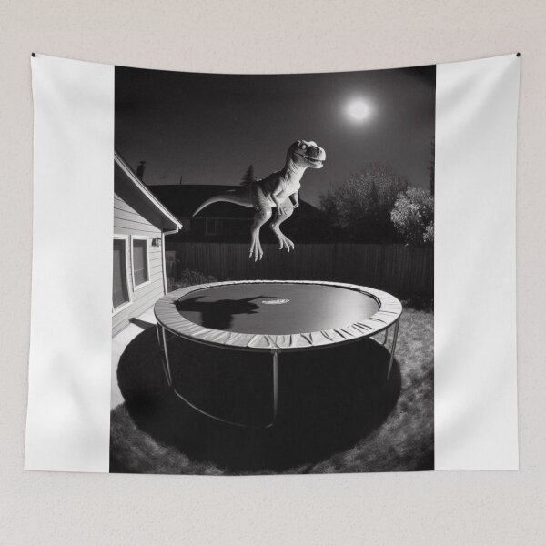 Item preview, "Raptor Bounce: Jurassic Jumpin' Under the Moonlight!" designed and sold by Print Fiction.