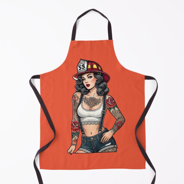 Item preview, Pinup Tattooed Firefighter designed and sold by PinUpPizzazz.