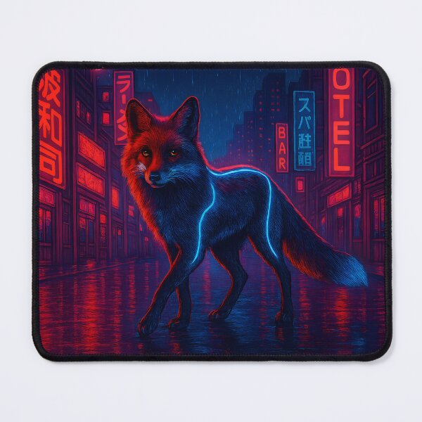 Item preview, Cyberpunk Fox - Neon City Stroll designed and sold by PufftailStudio.
