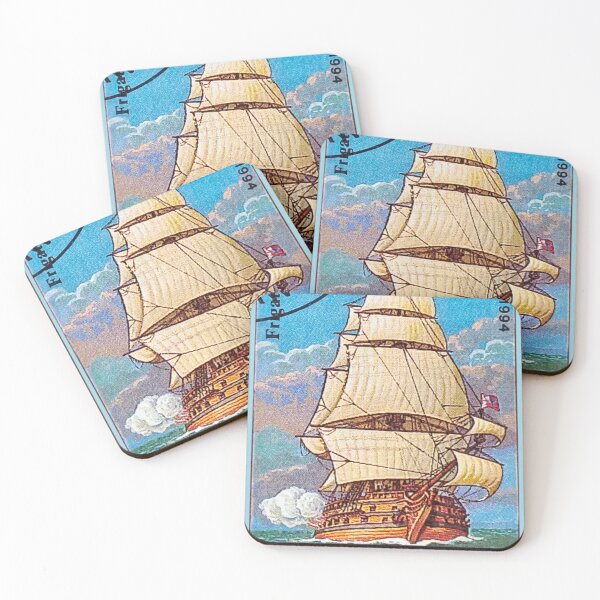 Item preview, Tanzania Old Sailing ships. Vintage postage stamp Tanzania, Frigate ancient sailing ship on the ocean, 1994 designed and sold by BlareBlare.