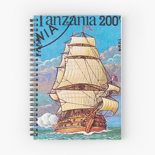 Item preview, Tanzania Old Sailing ships. Vintage postage stamp Tanzania, Frigate ancient sailing ship on the ocean, 1994 designed and sold by BlareBlare.