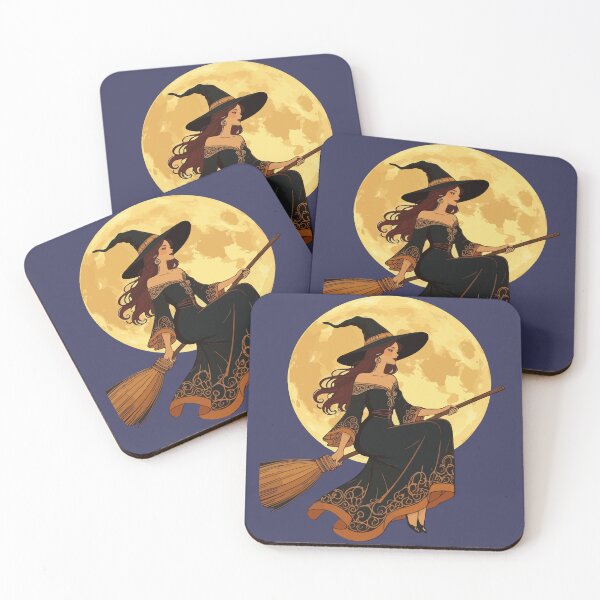 Item preview, Young Goth Witch Sat Astride A Besom Vector Art designed and sold by taiche.