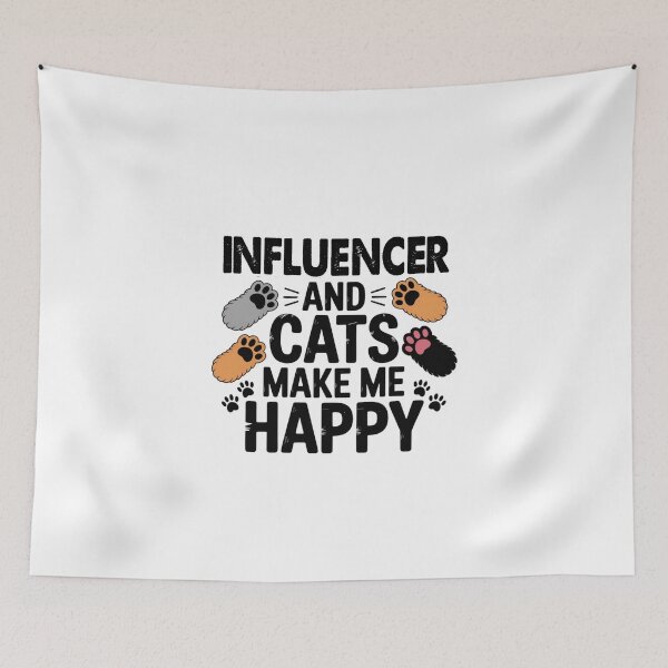 Item preview, Influencer And Cats Make Me Happy - Funny Influencer Cats Lover designed and sold by Oussinc.