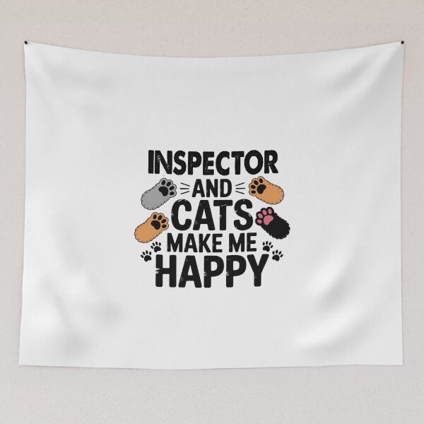 Item preview, Inspector And Cats Make Me Happy - Funny Inspector Cats Lover designed and sold by Oussinc.