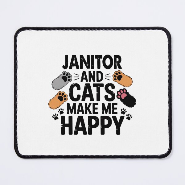 Item preview, Janitor And Cats Make Me Happy - Funny Janitor Cats Lover designed and sold by Oussinc.