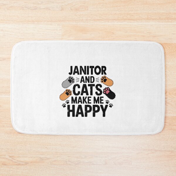 Item preview, Janitor And Cats Make Me Happy - Funny Janitor Cats Lover designed and sold by Oussinc.