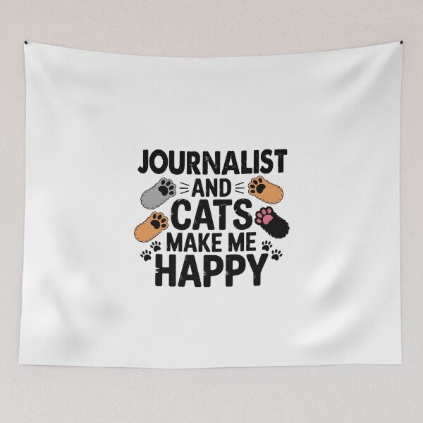 Item preview, Journalist And Cats Make Me Happy - Funny Journalist Cats Lover designed and sold by Oussinc.