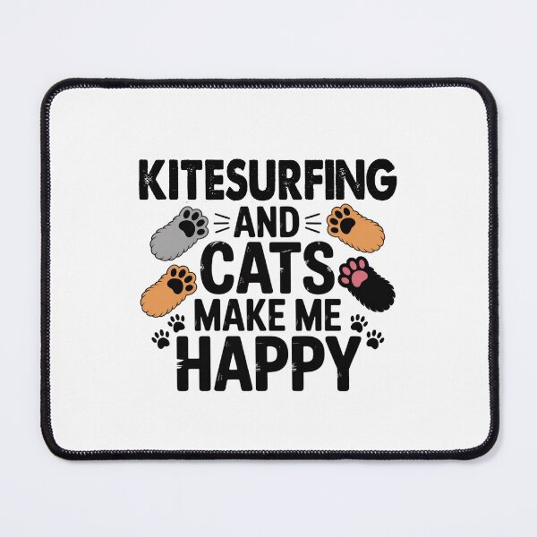 Item preview, Kitesurfing And Cats Make Me Happy - Funny Kitesurfing Cats Lover designed and sold by Oussinc.